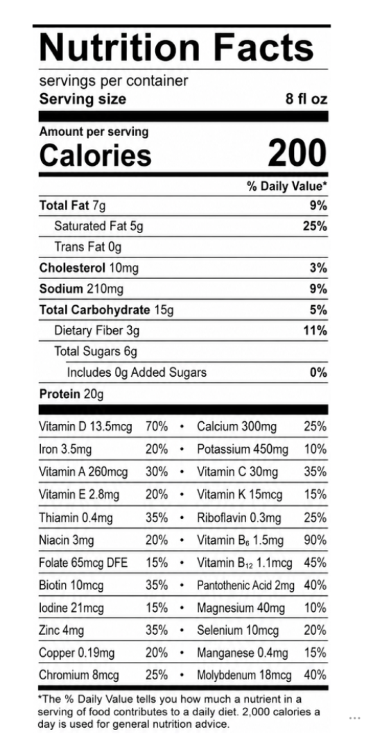 goldvi nutrition facts
